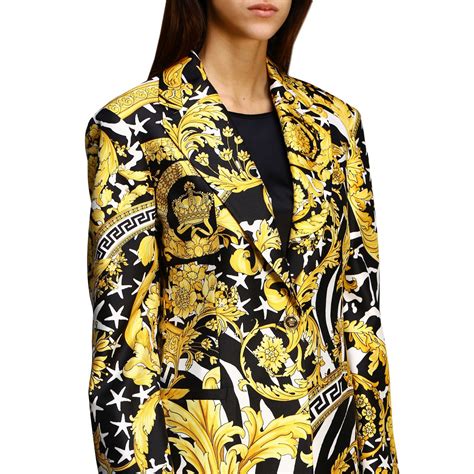 versace black suit gold|versace suits for women.